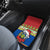 Solomon Islands Christmas Car Mats Santa With Flag Of Solomon Polynesian Tribal Xmas Vibe LT03 - Polynesian Pride