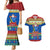 Solomon Islands Christmas Couples Matching Mermaid Dress and Hawaiian Shirt Santa With Flag Of Solomon Polynesian Tribal Xmas Vibe LT03 Blue - Polynesian Pride