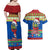 Solomon Islands Christmas Couples Matching Off Shoulder Maxi Dress and Hawaiian Shirt Santa With Flag Of Solomon Polynesian Tribal Xmas Vibe LT03 - Polynesian Pride