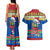 Solomon Islands Christmas Couples Matching Tank Maxi Dress and Hawaiian Shirt Santa With Flag Of Solomon Polynesian Tribal Xmas Vibe LT03 - Polynesian Pride