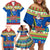 Solomon Islands Christmas Family Matching Off Shoulder Short Dress and Hawaiian Shirt Santa With Flag Of Solomon Polynesian Tribal Xmas Vibe LT03 - Polynesian Pride