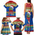 Solomon Islands Christmas Family Matching Tank Maxi Dress and Hawaiian Shirt Santa With Flag Of Solomon Polynesian Tribal Xmas Vibe LT03 - Polynesian Pride