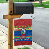 Solomon Islands Christmas Garden Flag Santa With Flag Of Solomon Polynesian Tribal Xmas Vibe LT03 - Polynesian Pride