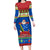 Solomon Islands Christmas Long Sleeve Bodycon Dress Santa With Flag Of Solomon Polynesian Tribal Xmas Vibe LT03 Long Dress Blue - Polynesian Pride