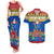 Personalised Solomon Islands Christmas Couples Matching Tank Maxi Dress and Hawaiian Shirt Santa With Flag Of Solomon Polynesian Tribal Xmas Vibe LT03 Blue - Polynesian Pride