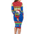 Personalised Solomon Islands Christmas Family Matching Long Sleeve Bodycon Dress and Hawaiian Shirt Santa With Flag Of Solomon Polynesian Tribal Xmas Vibe LT03 - Polynesian Pride