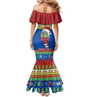 Personalised Solomon Islands Christmas Family Matching Mermaid Dress and Hawaiian Shirt Santa With Flag Of Solomon Polynesian Tribal Xmas Vibe LT03 - Polynesian Pride