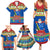 Personalised Solomon Islands Christmas Family Matching Summer Maxi Dress and Hawaiian Shirt Santa With Flag Of Solomon Polynesian Tribal Xmas Vibe LT03 - Polynesian Pride