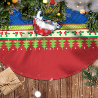 Personalised Solomon Islands Christmas Tree Skirt Santa With Flag Of Solomon Polynesian Tribal Xmas Vibe LT03 - Polynesian Pride