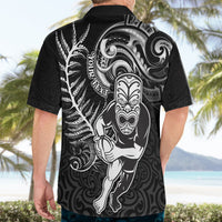 Personalised New Zealand Rugby Hawaiian Shirt Maori Warrior Rugby with Silver Fern Sleeve Tribal Ethnic Style LT03 - Polynesian Pride