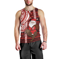 Personalized New Zealand Christmas Men Tank Top Santa Claus and Kiwi Bird Maori Tattoo Koru Pattern LT03 - Polynesian Pride