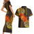 Hawaii Turtle Hibiscus Flower Couples Matching Short Sleeve Bodycon Dress and Hawaiian Shirt Polynesian Tattoo LT03 - Polynesian Pride