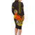 Hawaii Turtle Hibiscus Flower Family Matching Long Sleeve Bodycon Dress and Hawaiian Shirt Polynesian Tattoo LT03 - Polynesian Pride