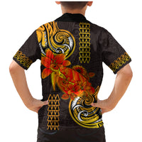 Hawaii Turtle Hibiscus Flower Family Matching Mermaid Dress and Hawaiian Shirt Polynesian Tattoo LT03 - Polynesian Pride
