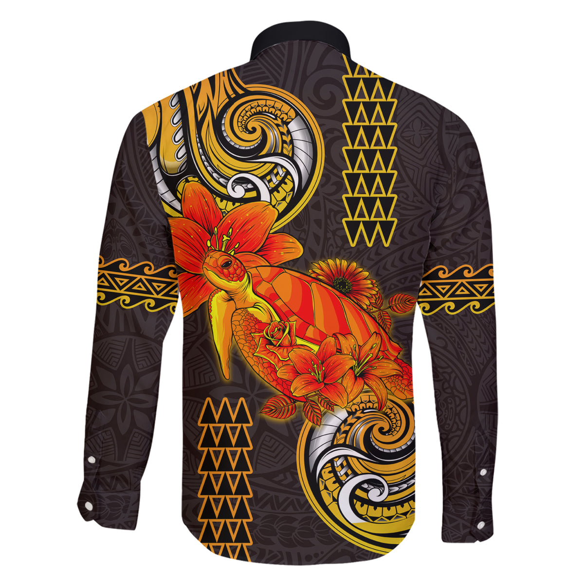 Hawaii Turtle Hibiscus Flower Family Matching Short Sleeve Bodycon Dress and Hawaiian Shirt Polynesian Tattoo LT03 - Polynesian Pride