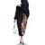 Hawaii Tropical Leaves and Flowers Family Matching Off Shoulder Long Sleeve Dress and Hawaiian Shirt Tribal Polynesian Pattern LT03 - Polynesian Pride