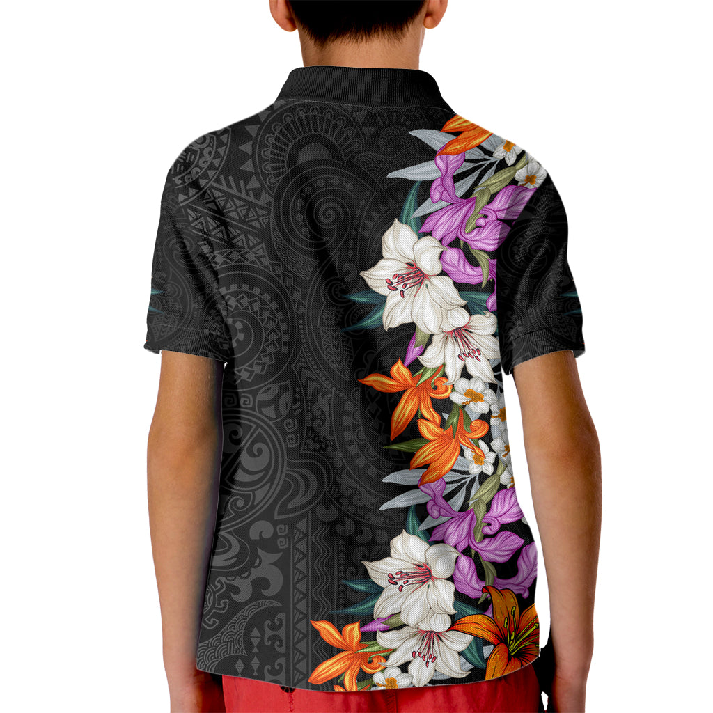 Hawaii Tropical Leaves and Flowers Kid Polo Shirt Tribal Polynesian Pattern LT03 - Polynesian Pride