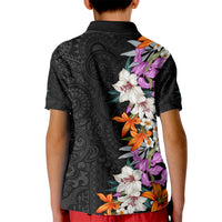 Hawaii Tropical Leaves and Flowers Kid Polo Shirt Tribal Polynesian Pattern LT03 - Polynesian Pride