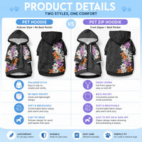 Hawaii Tropical Leaves and Flowers Pet Hoodie LT03 - Polynesian Pride