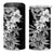 Hawaii Tropical Leaves and Flowers 4 in 1 Can Cooler Tumbler Tribal Polynesian Pattern Black White Style