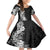 Hawaii Tropical Leaves and Flowers Family Matching Long Sleeve Bodycon Dress and Hawaiian Shirt Tribal Polynesian Pattern Black White Style LT03 Daughter's Dress Black - Polynesian Pride