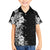 Hawaii Tropical Leaves and Flowers Family Matching Long Sleeve Bodycon Dress and Hawaiian Shirt Tribal Polynesian Pattern Black White Style LT03 Son's Shirt Black - Polynesian Pride