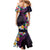 Hawaiian Plumeria-Polynesian Art Tattoo Mauve Color Family Matching Mermaid Dress and Hawaiian Shirt