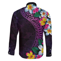 Hawaiian Plumeria-Polynesian Art Tattoo Mauve Color Family Matching Short Sleeve Bodycon Dress and Hawaiian Shirt LT03 - Polynesian Pride