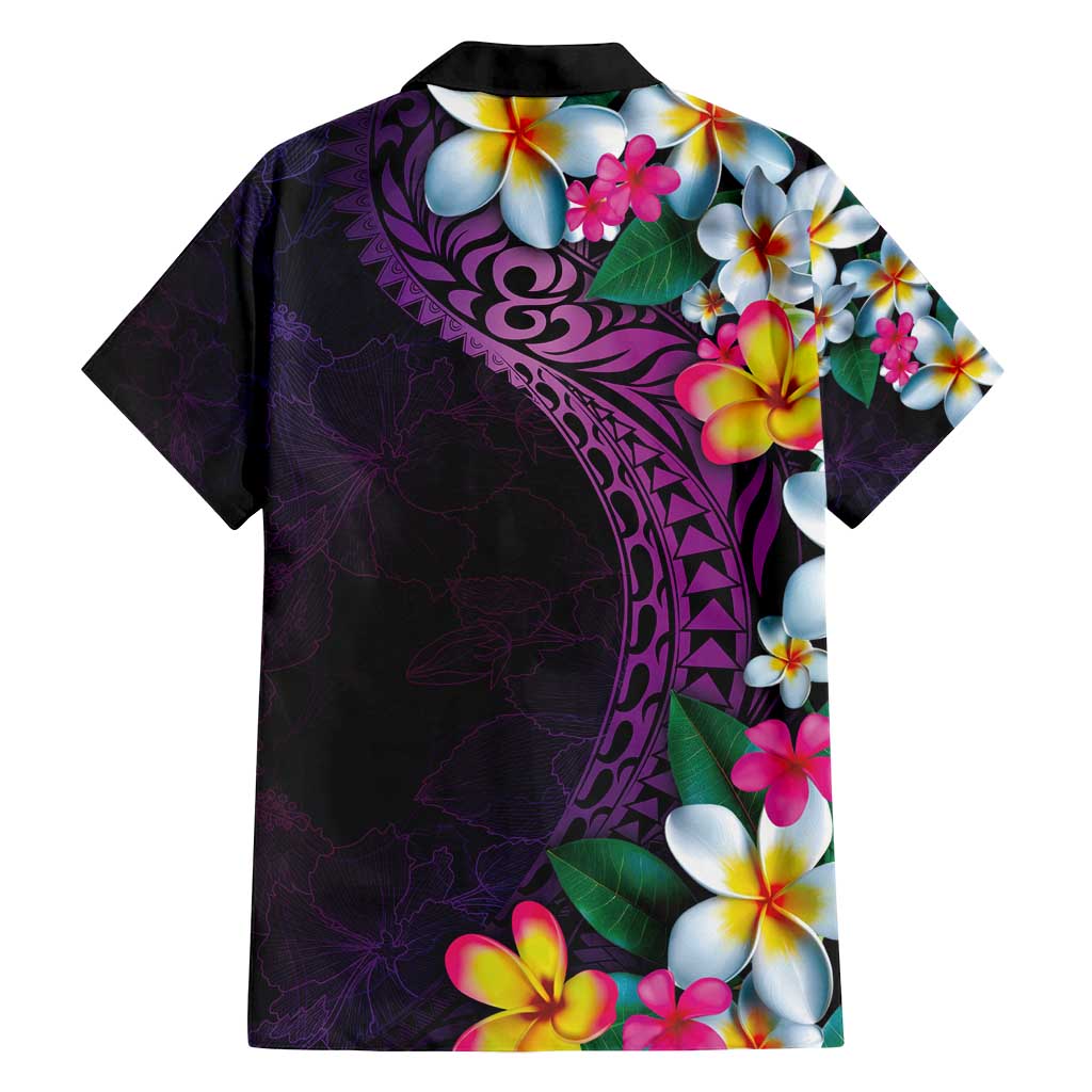 Hawaiian Plumeria-Polynesian Art Tattoo Mauve Color Family Matching Summer Maxi Dress and Hawaiian Shirt