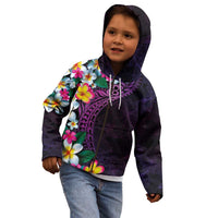 Hawaiian Plumeria-Polynesian Art Tattoo Mauve Color Kid Hoodie