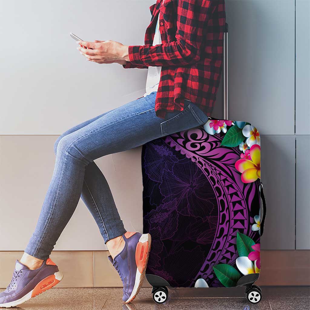 Hawaiian Plumeria-Polynesian Art Tattoo Mauve Color Luggage Cover