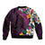 Hawaiian Plumeria-Polynesian Art Tattoo Plum Pink Color Bomber Jacket