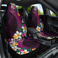 Hawaiian Plumeria-Polynesian Art Tattoo Plum Pink Color Car Seat Cover
