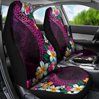Hawaiian Plumeria-Polynesian Art Tattoo Plum Pink Color Car Seat Cover