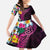 Hawaiian Plumeria-Polynesian Art Tattoo Plum Pink Color Family Matching Mermaid Dress and Hawaiian Shirt