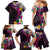 Hawaiian Plumeria-Polynesian Art Tattoo Plum Pink Color Family Matching Mermaid Dress and Hawaiian Shirt