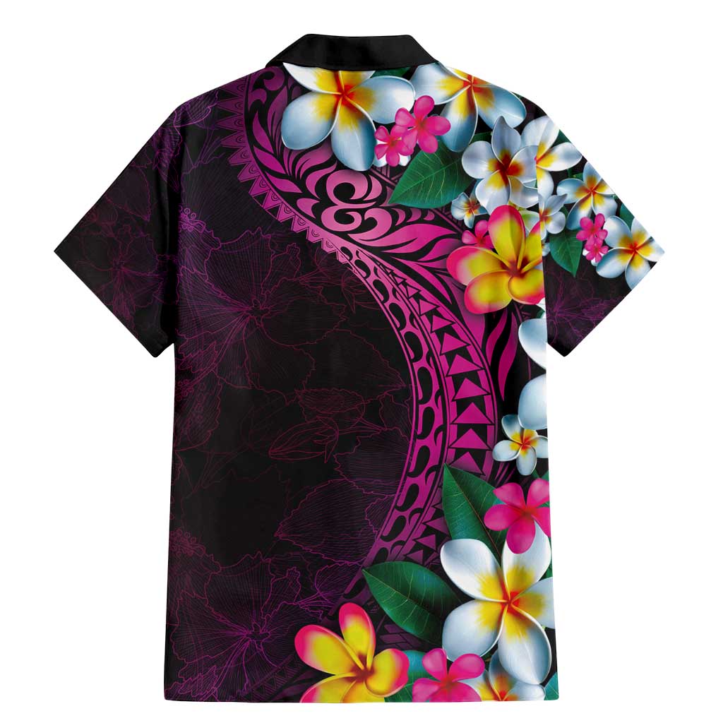 Hawaiian Plumeria-Polynesian Art Tattoo Plum Pink Color Family Matching Mermaid Dress and Hawaiian Shirt LT03 - Polynesian Pride