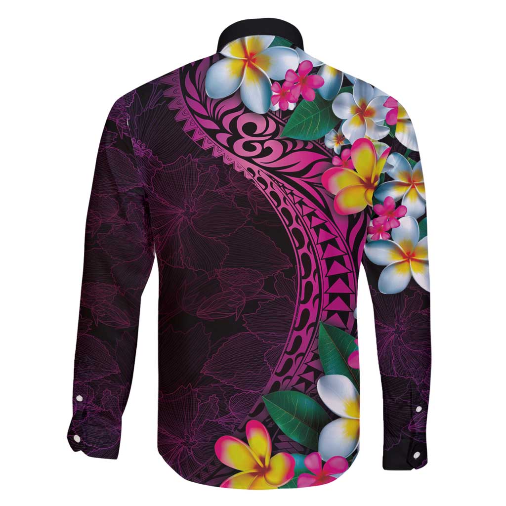 Hawaiian Plumeria-Polynesian Art Tattoo Plum Pink Color Family Matching Mermaid Dress and Hawaiian Shirt LT03 - Polynesian Pride
