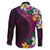 Hawaiian Plumeria-Polynesian Art Tattoo Plum Pink Color Family Matching Mermaid Dress and Hawaiian Shirt