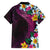 Hawaiian Plumeria-Polynesian Art Tattoo Plum Pink Color Family Matching Short Sleeve Bodycon Dress and Hawaiian Shirt