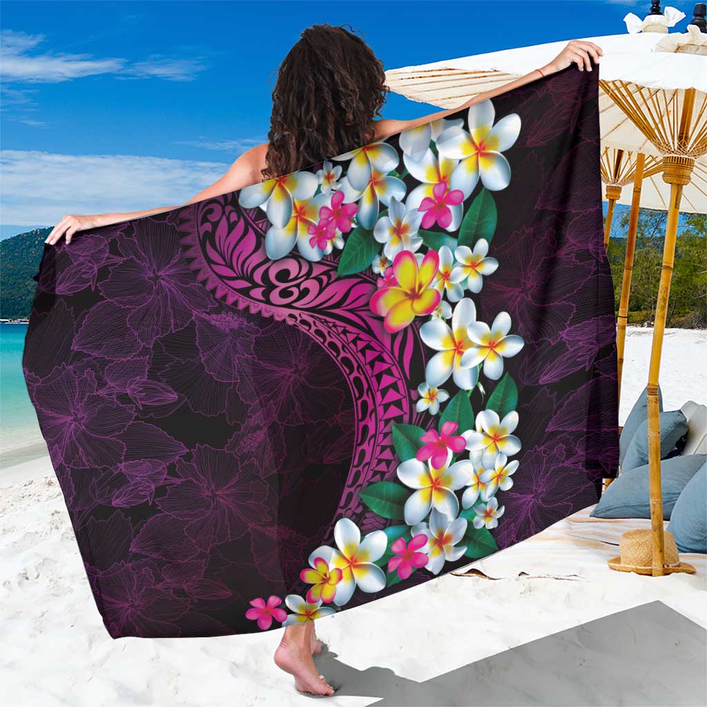 Hawaiian Plumeria-Polynesian Art Tattoo Plum Pink Color Sarong