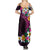 Hawaiian Plumeria-Polynesian Art Tattoo Plum Pink Color Summer Maxi Dress