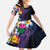 Hawaiian Plumeria-Polynesian Art Tattoo Frosted Blue Violet Color Family Matching Long Sleeve Bodycon Dress and Hawaiian Shirt