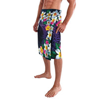 Hawaiian Plumeria-Polynesian Art Tattoo Frosted Blue Violet Color Lavalava