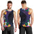 Hawaiian Plumeria-Polynesian Art Tattoo Frosted Blue Violet Color Men Tank Top
