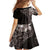 Hawaiian Plumeria-Polynesian Art Tattoo Grayscale Color Family Matching Long Sleeve Bodycon Dress and Hawaiian Shirt