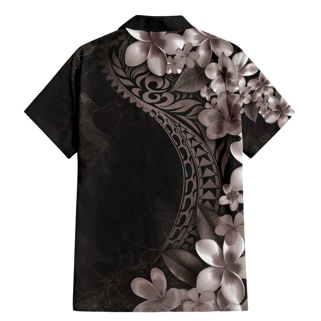Hawaiian Plumeria-Polynesian Art Tattoo Grayscale Color Family Matching Mermaid Dress and Hawaiian Shirt LT03 - Polynesian Pride