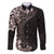 Hawaiian Plumeria-Polynesian Art Tattoo Grayscale Color Family Matching Short Sleeve Bodycon Dress and Hawaiian Shirt