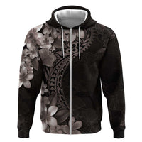Hawaiian Plumeria-Polynesian Art Tattoo Grayscale Color Hoodie
