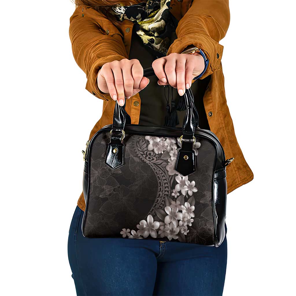 Hawaiian Plumeria-Polynesian Art Tattoo Grayscale Color Shoulder Handbag